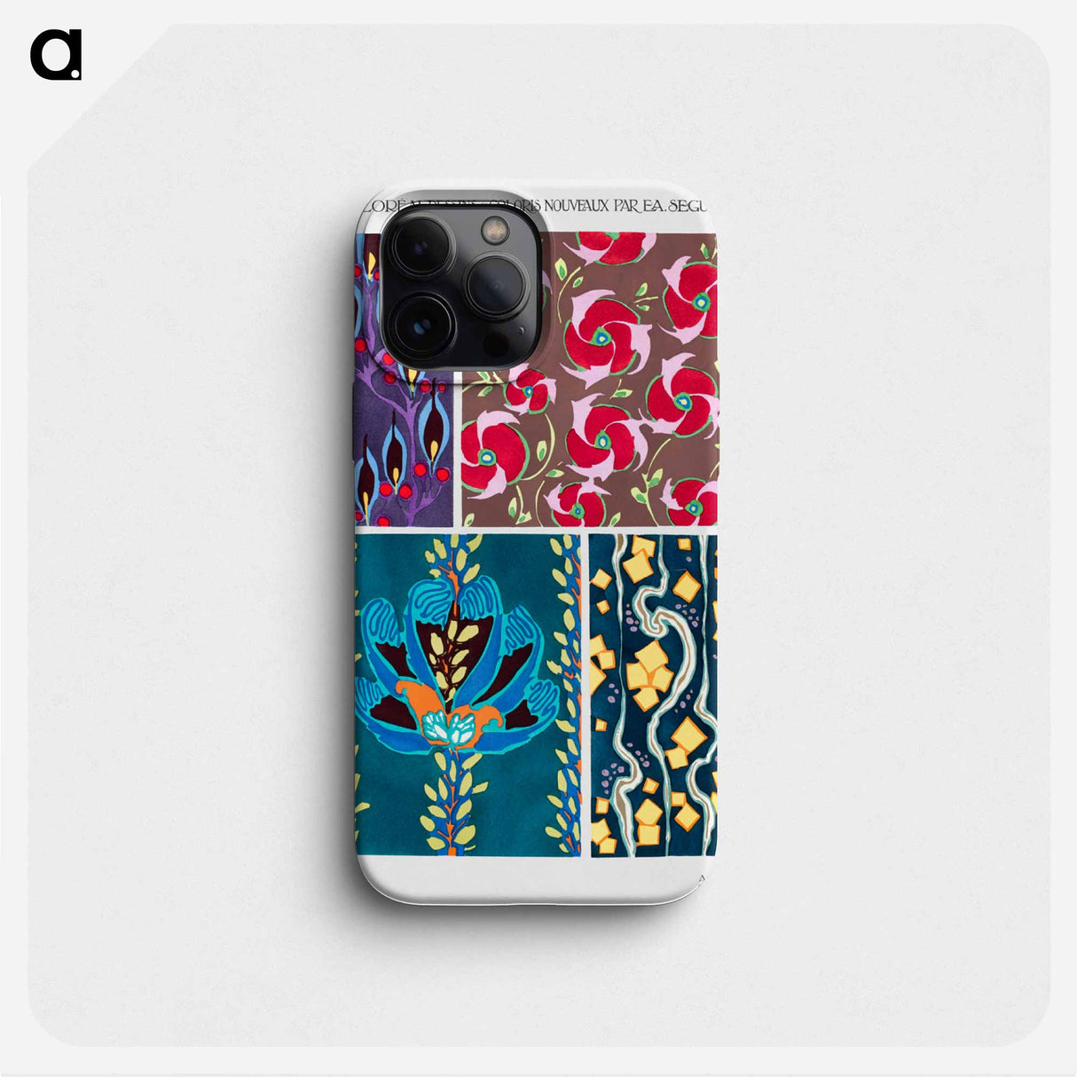 Floral colorful background, vintage art deco & art nouveau background, plate no. 3. - E.A.セギー Phone Case.