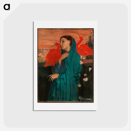 アートポストカード-Young Woman with Ibis - エドガー ドガ Postcard.