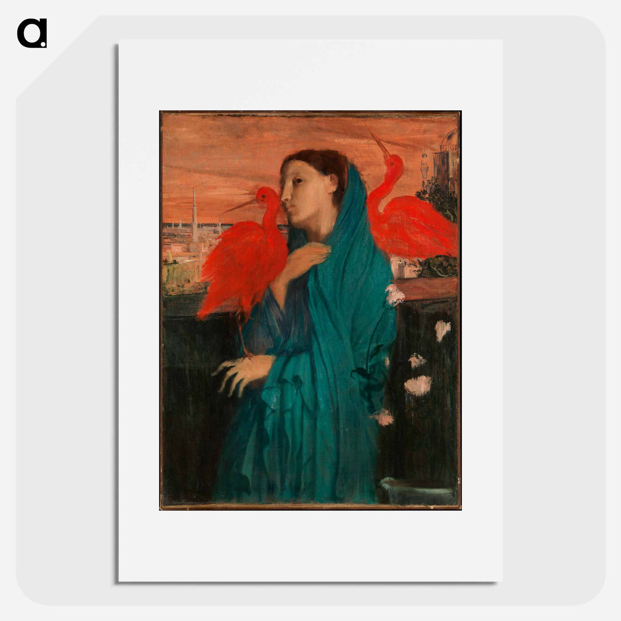 Young Woman with Ibis - Edgar Degas Poster.