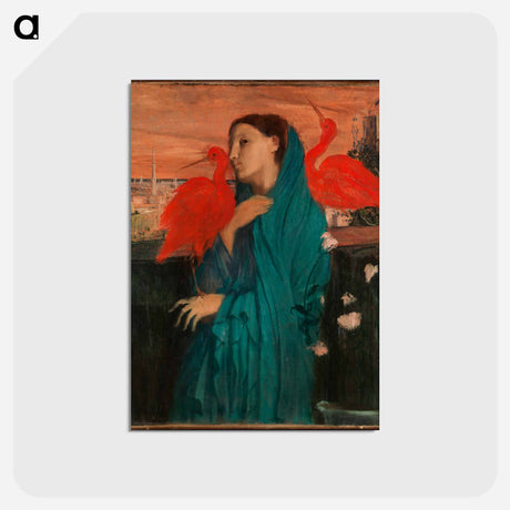 アートポストカード-Young Woman with Ibis - エドガー ドガ Postcard.