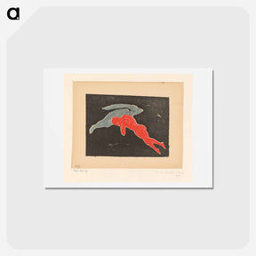 アートポストカード-Twee zwevende figuren - エドヴァルド ムンク Postcard.