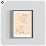 Female Nude Bending to the Left - Egon Schiele Poster.