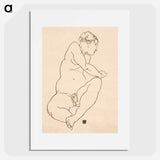 Female Nude Bending to the Left - Egon Schiele Poster.