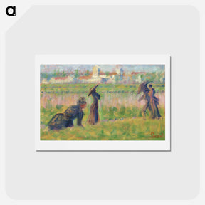 アートポストカード-Figures in a Landscape - ジョルジュ スーラ Postcard.