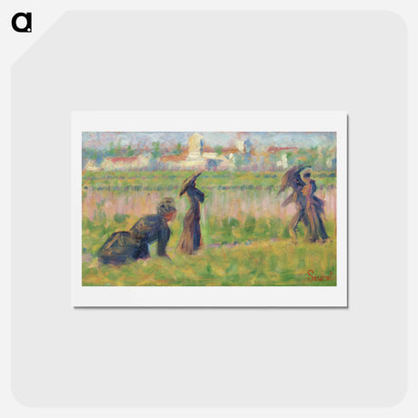 アートポストカード-Figures in a Landscape - ジョルジュ スーラ Postcard.
