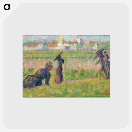 アートポストカード-Figures in a Landscape - ジョルジュ スーラ Postcard.