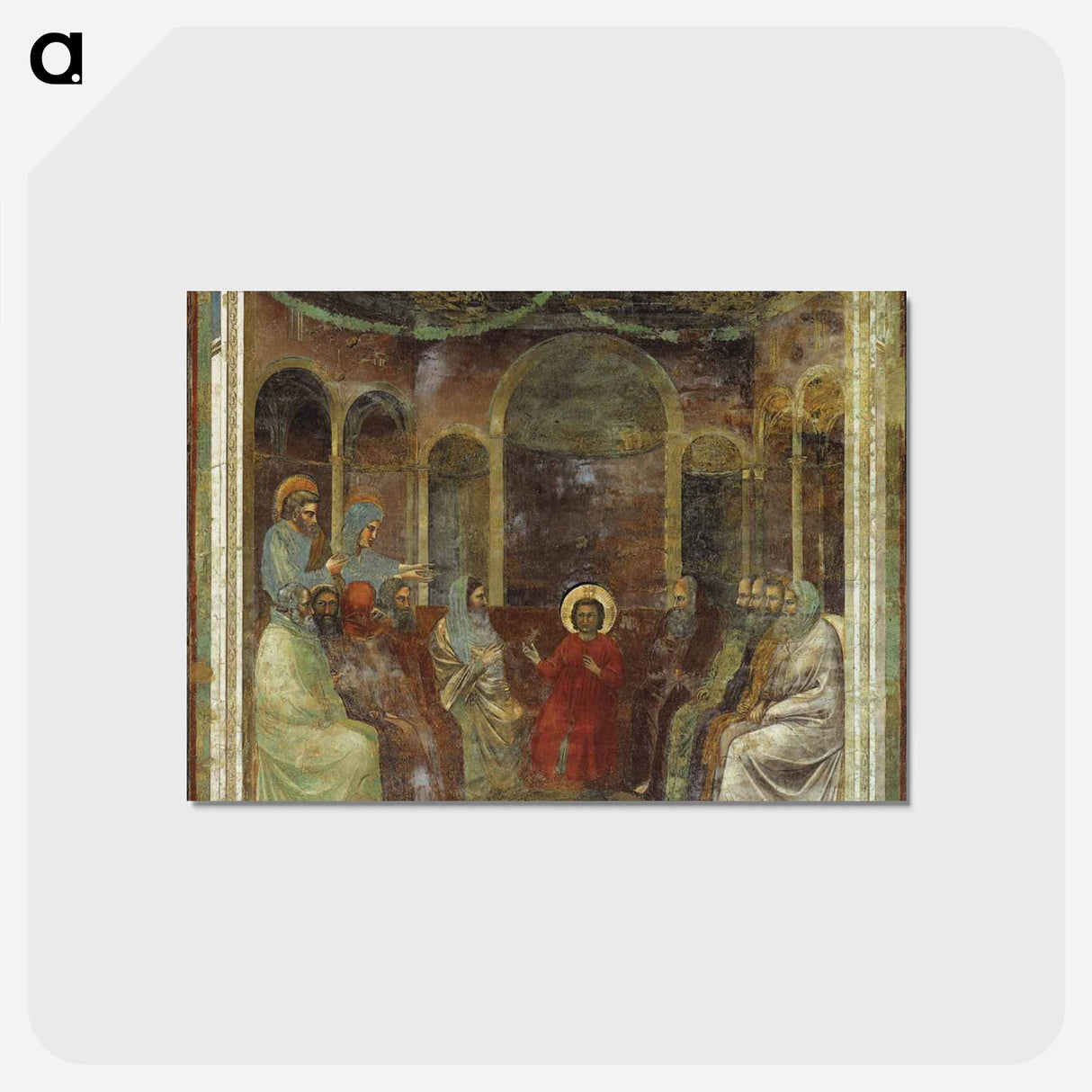 アートポストカード-Christ among the Doctors - ジョット ディ ボンドーネ Postcard.