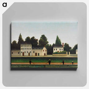 アートパネル-Landscape and Four Fisherman - アンリ ルソー Canvas.