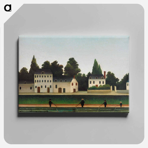 Landscape and Four Fishermen - Henri Rousseau Canvas.