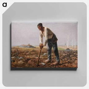アートパネル-The Man with the Hoe - ジャン フランソワ ミレー Canvas.