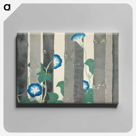 アートパネル-Morning glories from Momoyogusa–Flowers of a Hundred Generations - 神坂 雪佳 Canvas.