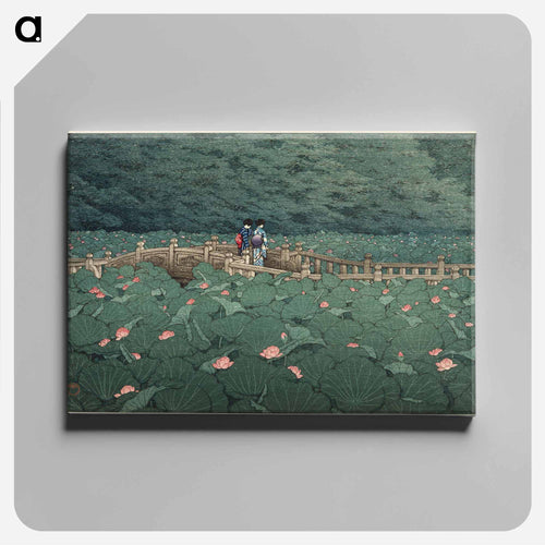 The Pond at Benten Shrine in Shiba - 川瀬 巴水 Canvas.