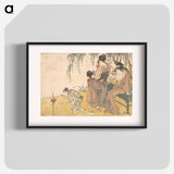 A Child Lighting Fireworks - 喜多川 歌麿 Poster.