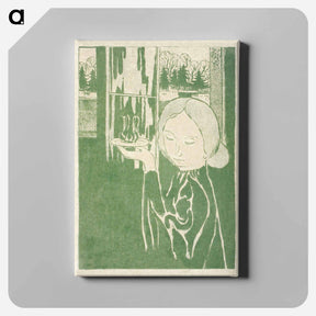 アートパネル-Woman with water jug on tray - モーリス ドニ Canvas.