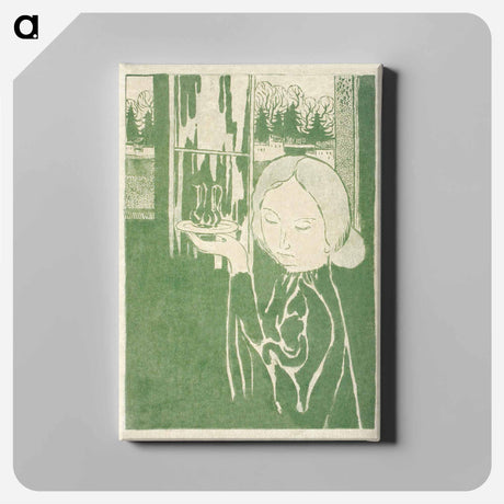 アートパネル-Woman with water jug on tray - モーリス ドニ Canvas.