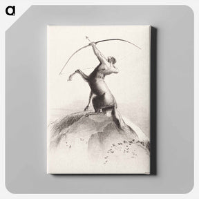 アートパネル-Centaur Aiming at the Clouds - オディロン ルドン Canvas.