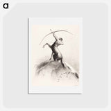 アートポストカード-Centaur Aiming at the Clouds - オディロン ルドン Postcard.