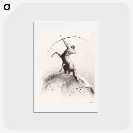 アートポストカード-Centaur Aiming at the Clouds - オディロン ルドン Postcard.