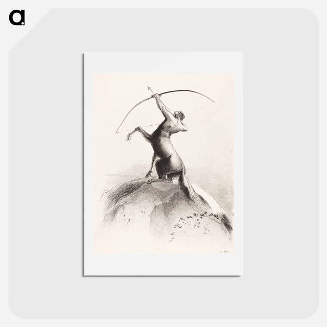 アートポストカード-Centaur Aiming at the Clouds - オディロン ルドン Postcard.