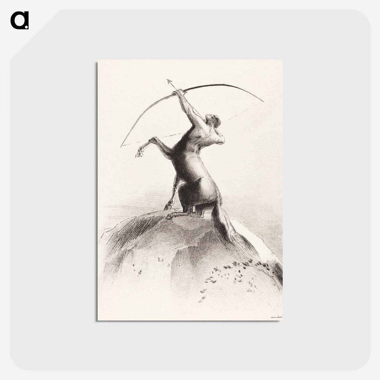 アートポストカード-Centaur Aiming at the Clouds - オディロン ルドン Postcard.