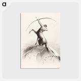 アートポストカード-Centaur Aiming at the Clouds - オディロン ルドン Postcard.