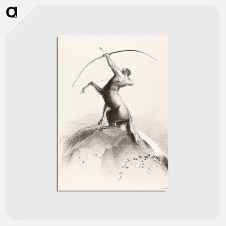 アートポストカード-Centaur Aiming at the Clouds - オディロン ルドン Postcard.