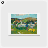 アートポストカード-The Swineherd - ポール ゴーギャン Postcard.