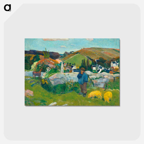 アートポストカード-The Swineherd - ポール ゴーギャン Postcard.