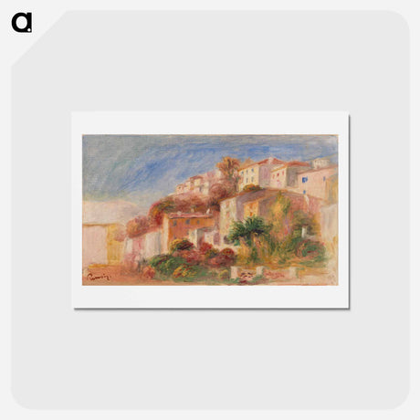 アートポストカード-View from the Garden of the Post Office, Cagnes - ピエール オーギュスト ルノワール Postcard.