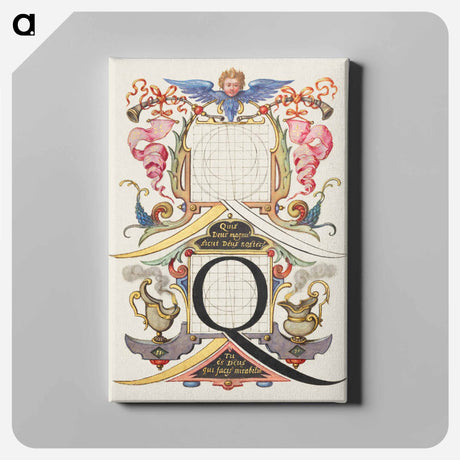 アートパネル-Guide for Constructing the Letter Q from Mira Calligraphiae Monumenta
 - 書道のお手本 Canvas.