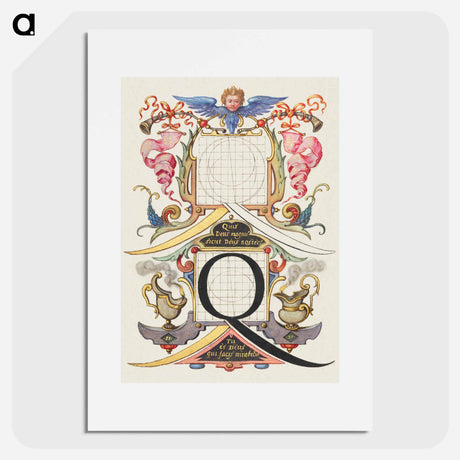 アートポスター-Guide for Constructing the Letter Q from Mira Calligraphiae Monumenta
 - 書道のお手本 Poster.