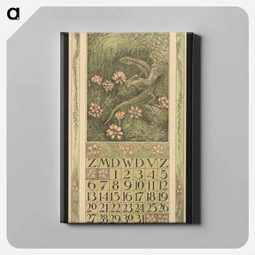 アートパネル-Kalenderblad voor augustus met een hagedis en dopheide by Theo van Hoytema - テオ ヴァン ホイテマ Canvas.