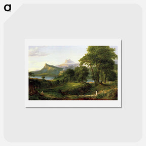 アートポストカード-The Course of Empire: The Arcadian (Pastoral) State - トーマス コール Postcard.