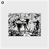 アートポストカード-A Futurist Evening in Milan - ウンベルト ボッチョーニ  Postcard.