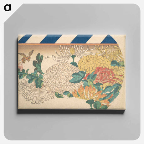 アートパネル-Chrysanthemums in Fan-shaped Design
 - 歌川 広重 Canvas.