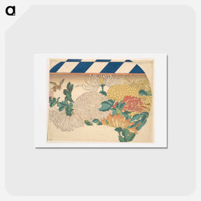 アートポストカード-Chrysanthemums in Fan-shaped Design
 - 歌川 広重 Postcard.