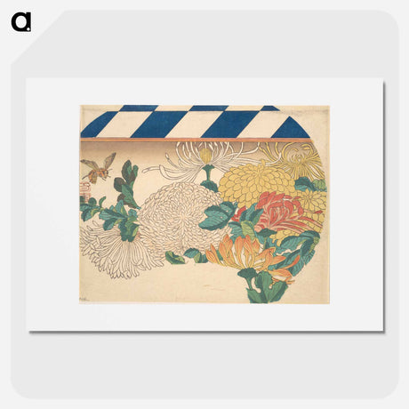 アートポスター-Chrysanthemums in Fan-shaped Design
 - 歌川 広重 Poster.