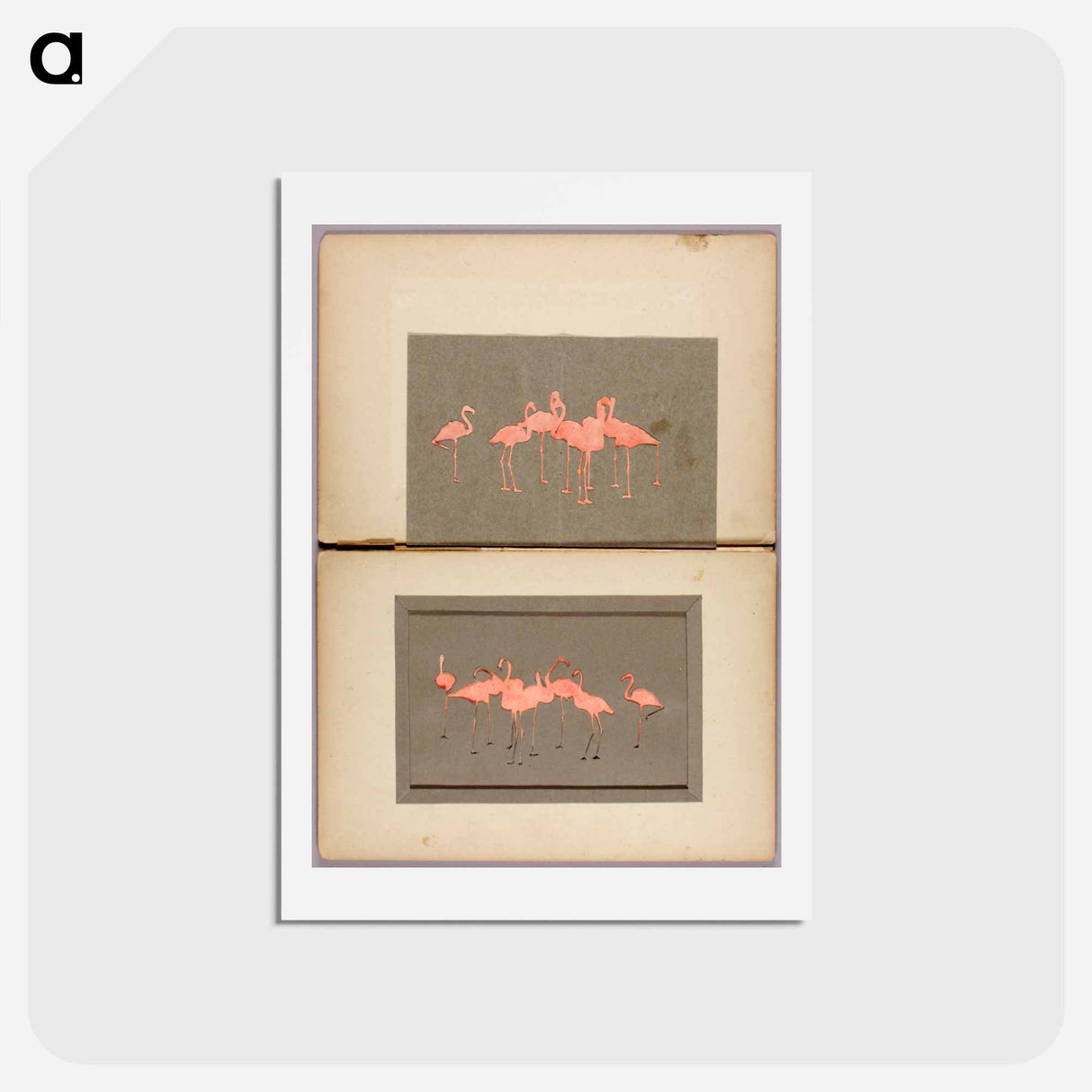 アートポストカード-Flamingoes - アボット ハンダーソン セイヤー Postcard.