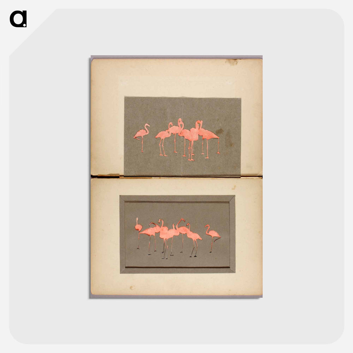 アートポストカード-Flamingoes - アボット ハンダーソン セイヤー Postcard.