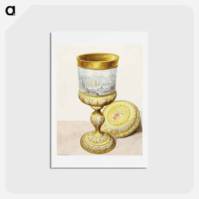 アートポストカード-Golden cup with lid - アールト シューマン Postcard.