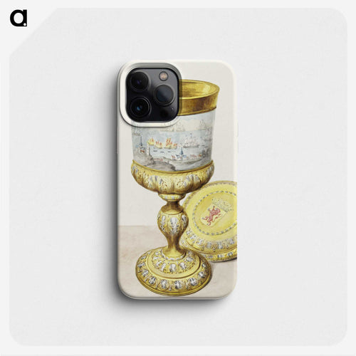 Golden cup with lid - アールト シューマン Phone Case.