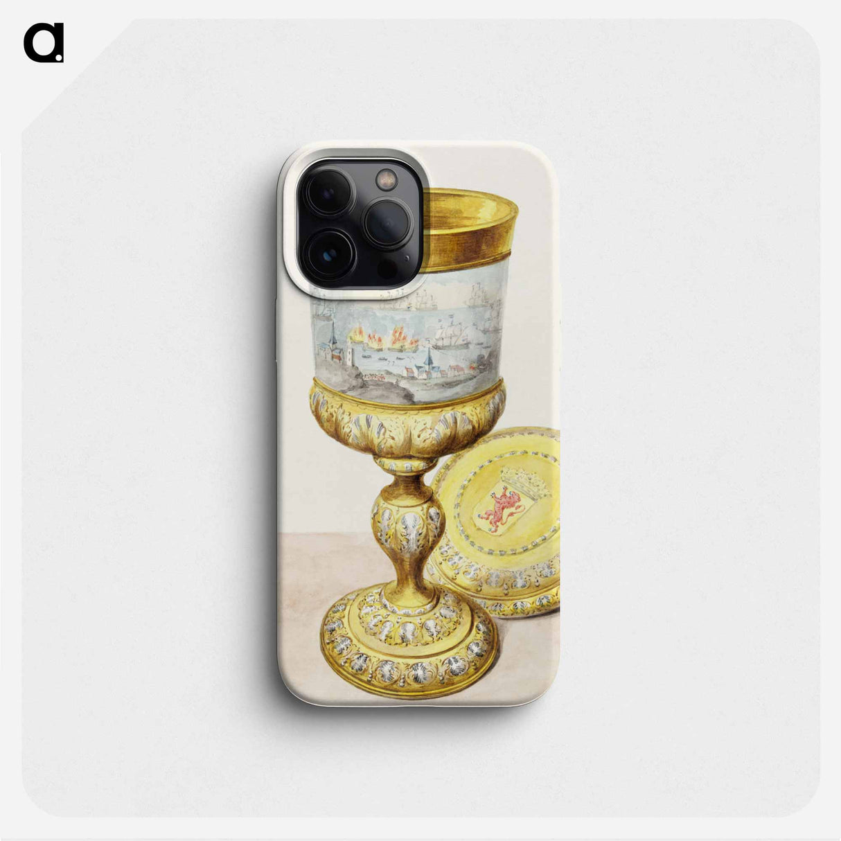 Golden cup with lid - アールト シューマン Phone Case.