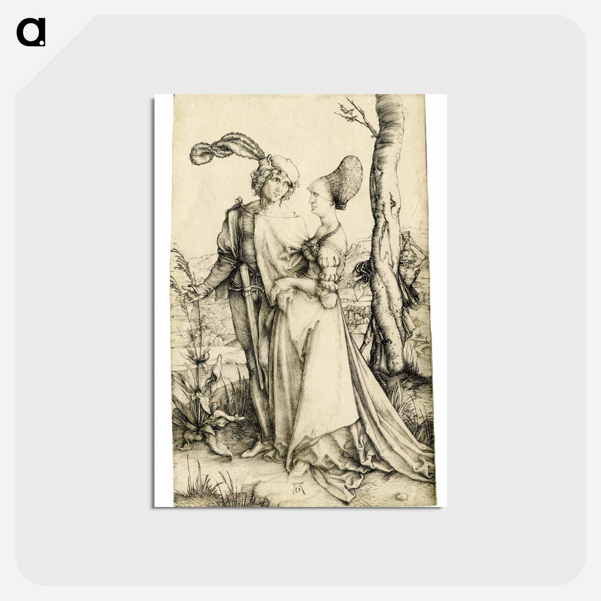 アートポストカード-Durer - The Promenade - アルブレヒト デューラー Postcard.