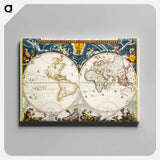 Nova et accuratissima totius terrarum orbis tabula - アンティーク地図 Canvas.