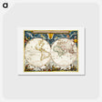 アートポストカード-Nova et accuratissima totius terrarum orbis tabula - アンティーク地図 Postcard.