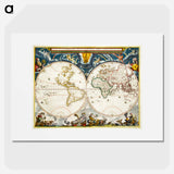 Nova et accuratissima totius terrarum orbis tabula - アンティーク地図 Poster.