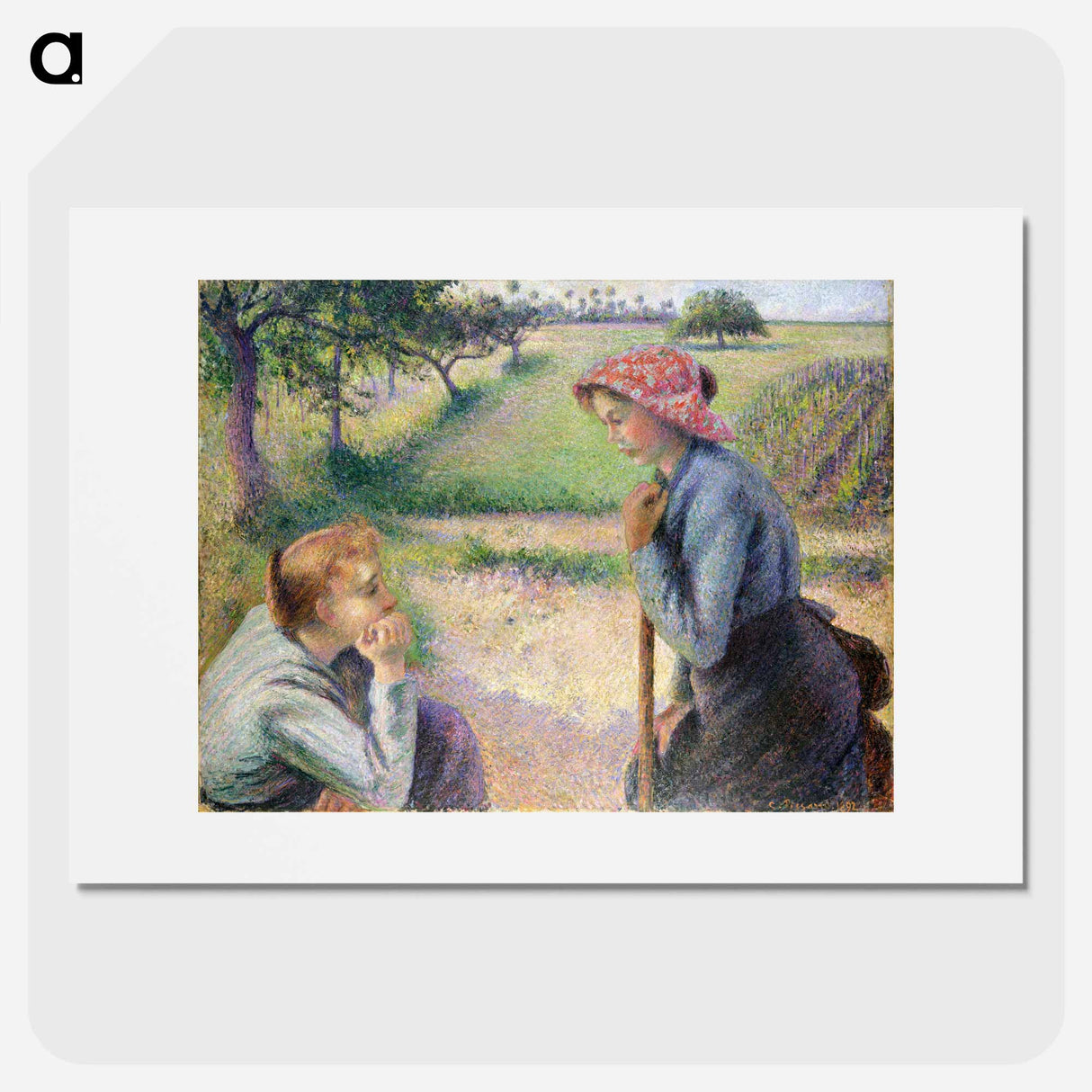 Two Young Peasant Women - Camille Pissarro Poster.