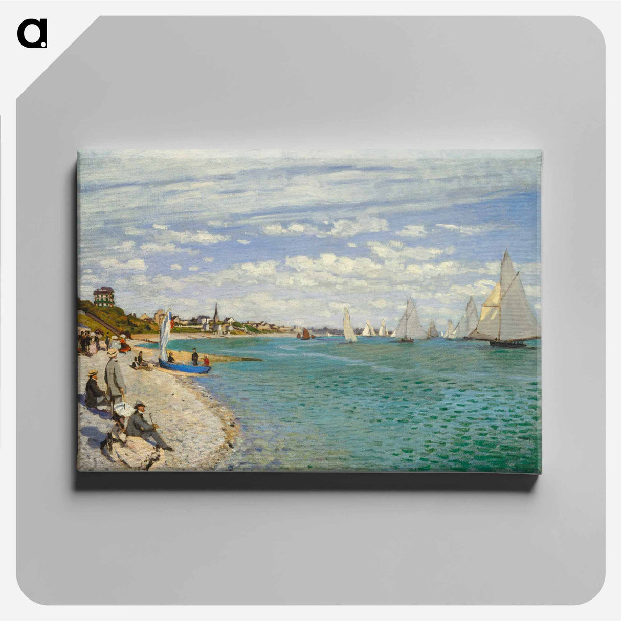 Regatta at Sainte-Adresse - Claude Monet Canvas.