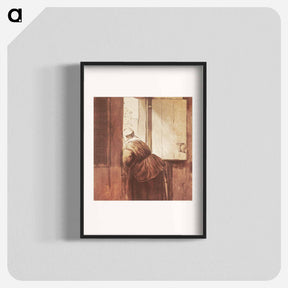 アートポスター-Woman at an Open Window
 - コルネリス プロース ファン アムステル Poster.