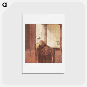 アートポストカード-Woman at an Open Window
 - コルネリス プロース ファン アムステル Postcard.